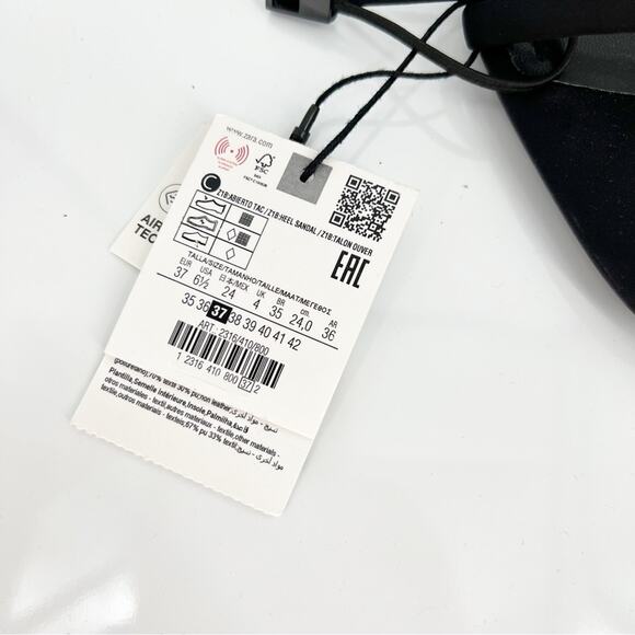 NWT ZARA Heeled Sandals with Maxi Bow 6.5 Black - Picture 8 of 8